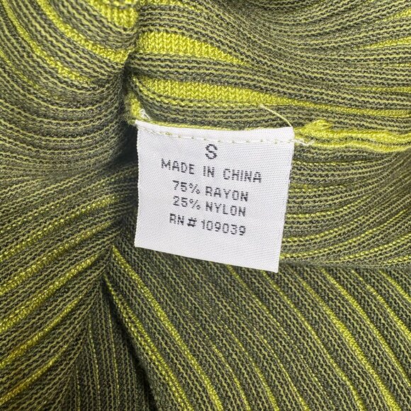 Dress Barn Womens Ribbed Knit Babydoll V Neck Fitted Y2K Sweater Sz Small Green - Picture 3 of 7